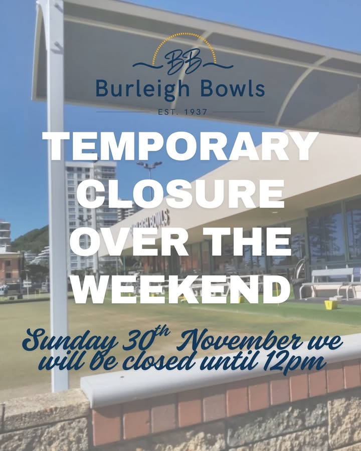 Featured image for “Temporary Closure Notice: Burleigh Bowls Sunday Morning Update”