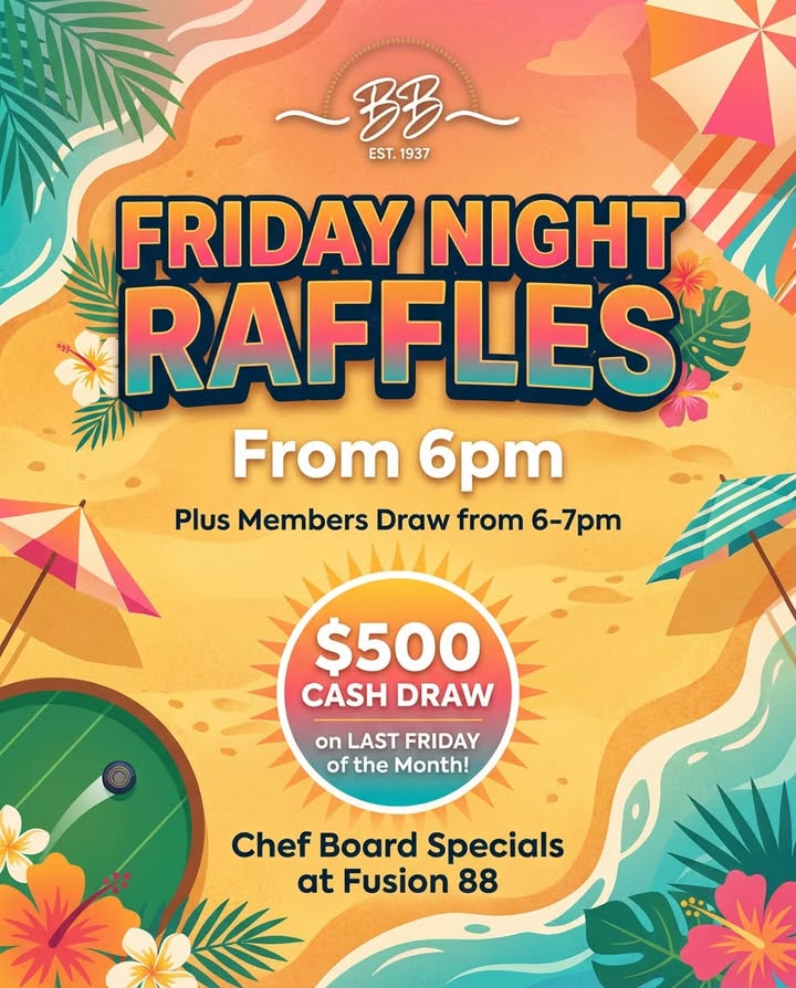 Featured image for “Friday Night Raffles and Cash Draw at Burleigh Bowls”